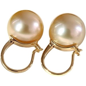 image:imageNONNYL Wife Jewelry 18K Gold Earrings  Genuine South Sea Golden Pearl Jewelry Earrings for Women Birthday Jewelry for Girlfriend Valentines Day for Wife NO1267