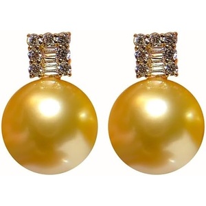 image:imageNONNYL Wife Jewelry 18K Gold Earrings  Genuine South Sea Golden Pearl Jewelry Earrings for Women Birthday Jewelry for Girlfriend Valentines Day for Wife NO1139