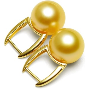 image:imageNONNYL Wife Jewelry 18K Gold Earrings  Genuine South Sea Golden Pearl Jewelry Earrings for Women Birthday Jewelry for Girlfriend Valentines Day for Wife NO1136