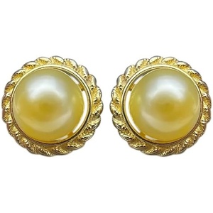 image:imageNONNYL Wife Jewelry 18K Gold Earrings  Genuine South Sea Golden Pearl Jewelry Earrings for Women Birthday Jewelry for Girlfriend Valentines Day for Wife NO1155