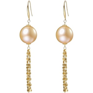 image:imageNONNYL Wife Jewelry 18K Gold Earrings  Genuine South Sea Golden Pearl Jewelry Earrings for Women Birthday Jewelry for Girlfriend Valentines Day for Wife NO1273