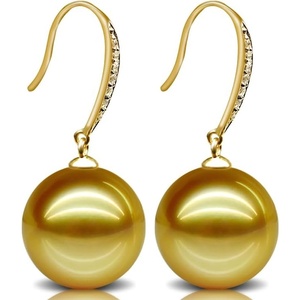 image:imageNONNYL Wife Jewelry 18K Gold Earrings  Genuine South Sea Golden Pearl Jewelry Earrings for Women Birthday Jewelry for Girlfriend Valentines Day for Wife NO1266