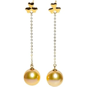 image:imageNONNYL Wife Jewelry 18K Gold Earrings  Genuine South Sea Golden Pearl Jewelry Earrings for Women Birthday Jewelry for Girlfriend Valentines Day for Wife NO1174