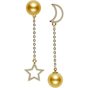 image:imageNONNYL Wife Jewelry 18K Gold Earrings  Genuine South Sea Golden Pearl Jewelry Earrings for Women Birthday Jewelry for Girlfriend Valentines Day for Wife NO1150
