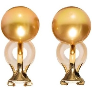 image:imageNONNYL Wife Jewelry 18K Gold Earrings  Genuine South Sea Golden Pearl Jewelry Earrings for Women Birthday Jewelry for Girlfriend Valentines Day for Wife NO1257
