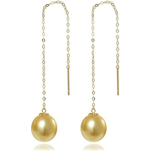 image:imageNONNYL Wife Jewelry 18K Gold Earrings  Genuine South Sea Golden Pearl Jewelry Earrings for Women Birthday Jewelry for Girlfriend Valentines Day for Wife NO1163