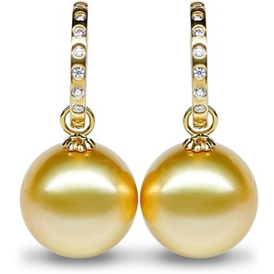 image:imageNONNYL Wife Jewelry 18K Gold Earrings  Genuine South Sea Golden Pearl Jewelry Earrings for Women Birthday Jewelry for Girlfriend Valentines Day for Wife NO1149