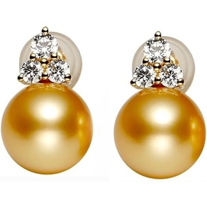 image:imageNONNYL Wife Jewelry 18K Gold Earrings  Genuine South Sea Golden Pearl Jewelry Earrings for Women Birthday Jewelry for Girlfriend Valentines Day for Wife NO1156