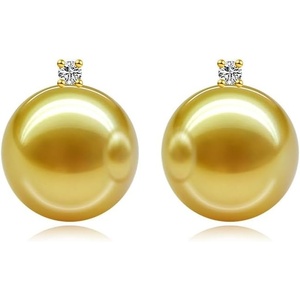image:imageNONNYL Wife Jewelry 18K Gold Earrings  Genuine South Sea Golden Pearl Jewelry Earrings for Women Birthday Jewelry for Girlfriend Valentines Day for Wife NO1256