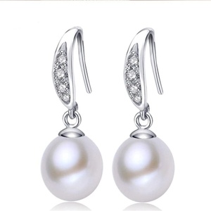 image:imageNonnyl Real Freshwater Cultured Pearl Drop Dangle Earrings for Women  Sterling Silver Fine Jewelry Gifts for Wife Her