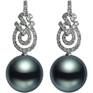 image:imageNonnyl Real Pearl Earrings for Women With Genuine 10105mm AAAA Quality Grey Tahitian Cultured Pearls Earring  18K Gold Pearl Gifts for Women Her Grandma Wife