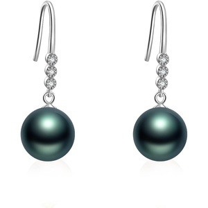 image:imageNonnyl Real Pearl Earrings for Women With Genuine 89mm AAAA Quality Grey Tahitian Cultured Pearls Earring  925 Sterling Silver Plated 18K Gold Pearl Gifts for Women Her Grandma Wife
