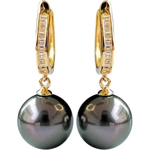 image:imageNonnyl Real Pearl Earrings for Women With Genuine 910mm AAAA Quality Grey Tahitian Cultured Pearls Earring  925 Sterling Silver Plated 18K Gold Pearl Gifts for Women Her Grandma Wife