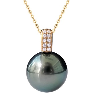 image:imageReal Tahitian Cultured Black Pearl Pendant Necklace  Pearl Necklaces for Womens910mm Round Black Pearls Sterling Silver 18 inch Chain  Fine Jewelry Gifts for Women Wife Girlfriend Mother