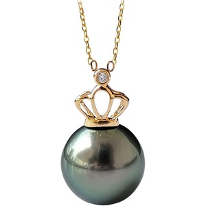image:imageTahitian Black Pearl Necklace for Women Fine Jewellery Round AAAA 10mm Pearls  Pearl Pendant Necklace Gift for Women Her Grandma Wife