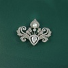 image:imageGifts for Wife Anniversary Brooch for Women Pearl Brooch Real 910mm AAA Quality Handpicked Nature Pearls and D Color Moissanite  Gifts for Mom Girlfriend Her NO11375
