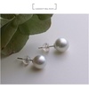 image:imageNONNYL 14K Gold Handpicked AAA Quality Freshwater Cultured White Pearl Stud Earrings for Womenwhitegold 10mm