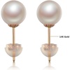 image:imageNONNYL 14K Gold Handpicked AAA Quality Freshwater Cultured White Pearl Stud Earrings for Womenyellowgold 10mm