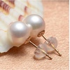 image:imageNONNYL 14K Gold Handpicked AAA Quality Freshwater Cultured White Pearl Stud Earrings for Womenyellowgold 10mm