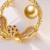 image:imageNONNYL Elegant South Sea Golden Pearl Brooch Pins Costume Jewelry For Women Fashion Christmas Gifts Wife Mom Girlfriend Anniversary Birthday Fine Jewelry Gifts for Her NO2273