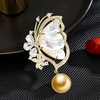 image:imageNONNYL Elegant South Sea Golden Pearl Brooch Pins Costume Jewelry For Women Fashion Christmas Gifts Wife Mom Girlfriend Anniversary Birthday Fine Jewelry Gifts for Her NO1153