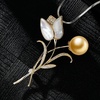 image:imageNONNYL Elegant South Sea Golden Pearl Brooch Pins Costume Jewelry For Women Fashion Christmas Gifts Wife Mom Girlfriend Anniversary Birthday Fine Jewelry Gifts for Her NO2267