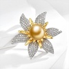 image:imageNONNYL Elegant South Sea Golden Pearl Brooch Pins Costume Jewelry For Women Fashion Christmas Gifts Wife Mom Girlfriend Anniversary Birthday Fine Jewelry Gifts for Her NO1144