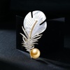 image:imageNONNYL Elegant South Sea Golden Pearl Brooch Pins Costume Jewelry For Women Fashion Christmas Gifts Wife Mom Girlfriend Anniversary Birthday Fine Jewelry Gifts for Her NO2254