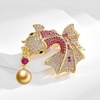 image:imageNONNYL Elegant South Sea Golden Pearl Brooch Pins Costume Jewelry For Women Fashion Christmas Gifts Wife Mom Girlfriend Anniversary Birthday Fine Jewelry Gifts for Her NO2263