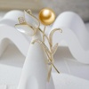 image:imageNONNYL Elegant South Sea Golden Pearl Brooch Pins Costume Jewelry For Women Fashion Christmas Gifts Wife Mom Girlfriend Anniversary Birthday Fine Jewelry Gifts for Her NO2267
