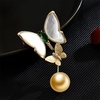 image:imageNONNYL Elegant South Sea Golden Pearl Brooch Pins Costume Jewelry For Women Fashion Christmas Gifts Wife Mom Girlfriend Anniversary Birthday Fine Jewelry Gifts for Her NO1174