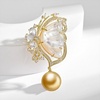 image:imageNONNYL Elegant South Sea Golden Pearl Brooch Pins Costume Jewelry For Women Fashion Christmas Gifts Wife Mom Girlfriend Anniversary Birthday Fine Jewelry Gifts for Her NO1153