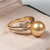 image:imageNONNYL Genuine South Sea Golden Butterfly Pearl Rings  Gifts for Women Valentines Day Christmas Gifts for Wife Mom Girlfriend Anniversary Mothers Day Gifts Birthday Fine Jewelry Gifts for Her1011mm