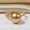 image:imageNONNYL Genuine South Sea Golden Butterfly Pearl Rings  Gifts for Women Valentines Day Christmas Gifts for Wife Mom Girlfriend Anniversary Mothers Day Gifts Birthday Fine Jewelry Gifts for Her1112mm
