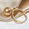 image:imageNONNYL Genuine South Sea Golden Butterfly Pearl Rings  Gifts for Women Valentines Day Christmas Gifts for Wife Mom Girlfriend Anniversary Mothers Day Gifts Birthday Fine Jewelry Gifts for Her1011mm