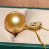 image:imageNONNYL Genuine South Sea Pearl Necklace 18K Gold Pearl Pendant Necklace Golden Pearl Gifts for Women Mom Grandma Wife Her
