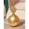 image:imageNONNYL Genuine South Sea Pearl Necklace 18K Gold Pearl Pendant Necklace Golden Pearl Gifts for Women Mom Grandma Wife Her