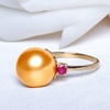 image:imageNONNYL Genuine South Sea Pearl Rings Saltwater Golden Pearl And 18K Gold Golden Pearl Gifts for Women Her Grandma Wife1011