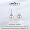 image:imageNONNYL Gifts for Wife Anniversary 18K Gold Pearl Stud Earrings for Women Genuine Handpicked Nature White Pearls Earring Birthday Christmas Mothers Day Valentines Day Jewelry Gifts78mm