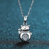 image:imageNONNYL S925 Sterling Silver Cat Necklace Gifts for Women  Silver Cat Mosang Diamond Pendant Collarbone Necklaces Christmas Gifts Jewelry for Wife Girlfriend Her