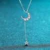 image:imageNONNYL S925 Sterling Silver Moon Necklace Mosang Diamond Pendant Gifts for Women  Collarbone Necklaces Christmas Gifts Jewelry for Wife Girlfriend Her Grandma Women for Gifts