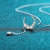 image:imageNONNYL S925 Sterling Silver Moon Necklace Mosang Diamond Pendant Gifts for Women  Collarbone Necklaces Christmas Gifts Jewelry for Wife Girlfriend Her Grandma Women for Gifts