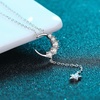 image:imageNONNYL S925 Sterling Silver Moon Necklace Mosang Diamond Pendant Gifts for Women  Collarbone Necklaces Christmas Gifts Jewelry for Wife Girlfriend Her Grandma Women for Gifts