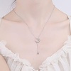 image:imageNONNYL S925 Sterling Silver Moon Necklace Mosang Diamond Pendant Gifts for Women  Collarbone Necklaces Christmas Gifts Jewelry for Wife Girlfriend Her Grandma Women for Gifts