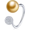 image:imageNONNYL Wife Jewelry Gifts  Genuine South Sea Golden Pearl Jewelry Rings for Women Birthday Jewelry for Girlfriend Valentines Day for Wife Mothers Day for Mom Grandma NO33235