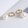image:imageNonnyl Golden Pearl Earrings AAAA Quality Genuine Real White Pearl 89mm 925 Sterling Silver Plated 18K Gold  Birthday Anniversary Jewelry Gifts for Women Wife Her