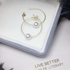 image:imageNonnyl Real Pearl Earrings for Women With Genuine 775mm AAAA Quality AKOYA Pearls Earring  925 Sterling Silver Plated 18K Gold Pearl Gifts for Women Her Grandma Wife