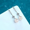 image:imageNonnyl Sterling Silver Real White Freshwater Cultured Pearl Earrings for Women  Moissanite Earring for Women Fine Jewelry  Christmas Gifts for Wife Mom Girlfriend Anniversary Birthday Ball