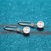 image:imageNonnyl Sterling Silver Real White Freshwater Cultured Pearl Earrings for Women  Moissanite Earring for Women Fine Jewelry  Christmas Gifts for Wife Mom Girlfriend Anniversary Birthday Ball