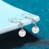 image:imageNonnyl Sterling Silver Real White Freshwater Cultured Pearl Earrings for Women  Moissanite Earring for Women Fine Jewelry  Christmas Gifts for Wife Mom Girlfriend Anniversary Birthday Ball